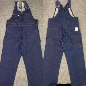 Big Bill Denim Bib Overalls Men's 46 R Blue Cotton Made in Canada 46R